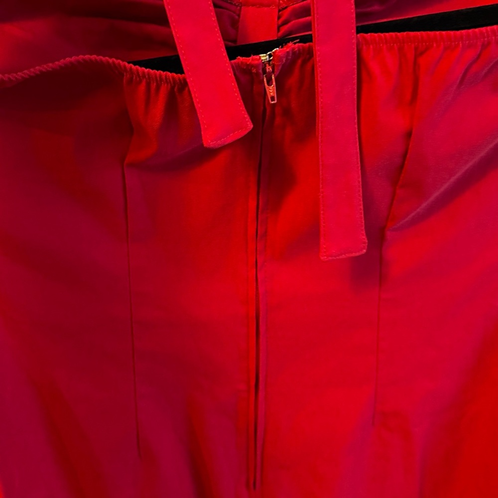 Pinup Couture RED Backless tie halter Dress NWT 2x with belt - Picture 7 of 11